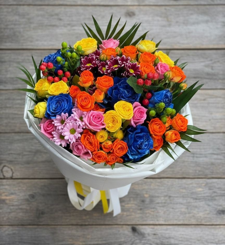 Букет цветов из: Розы и Хризантемы в Фатеево