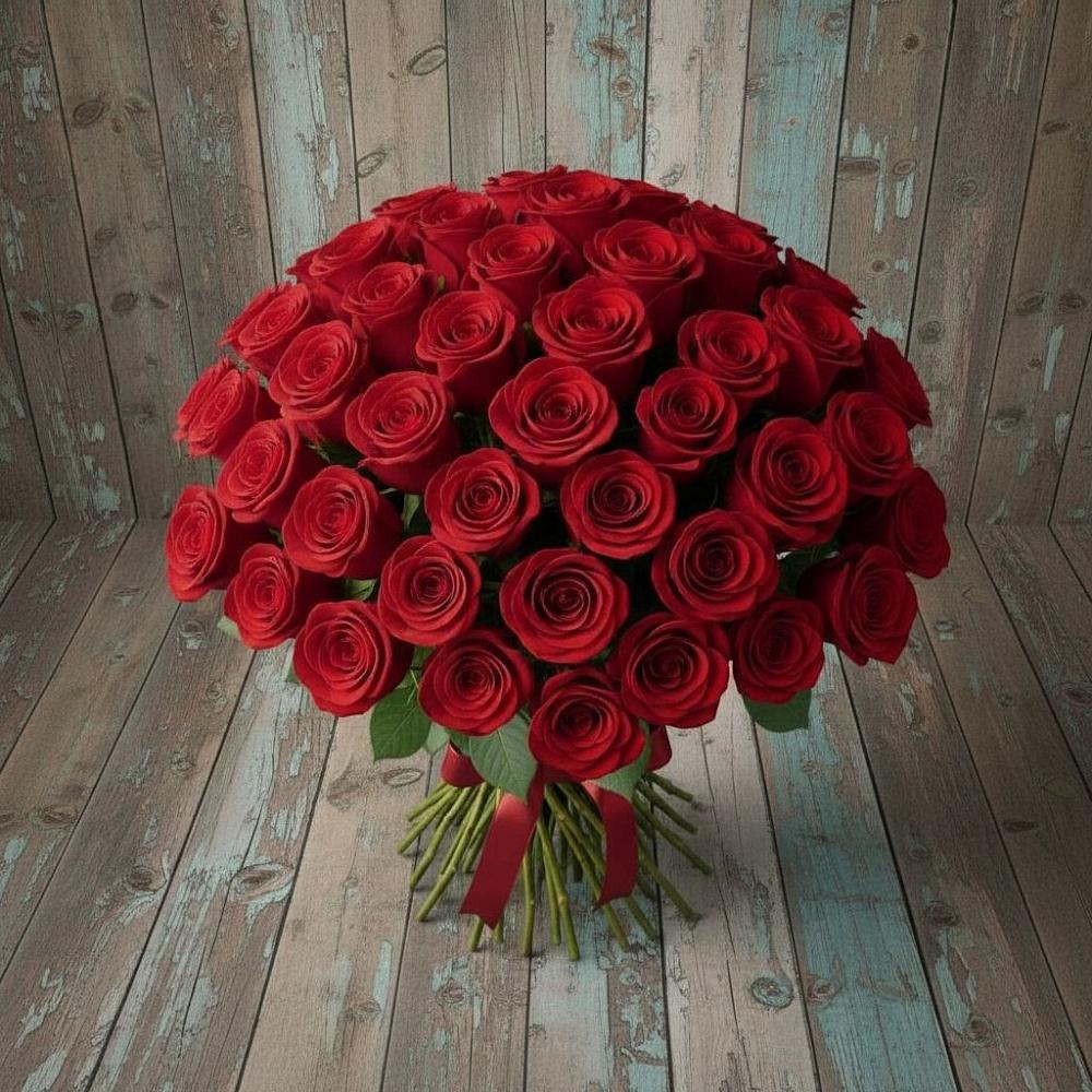 Букет 55 Красных роз Фридом в Фатеево