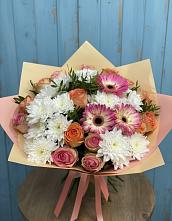 Букет цветов из:  Розы, Герберы и Хризантемы в Фатеево