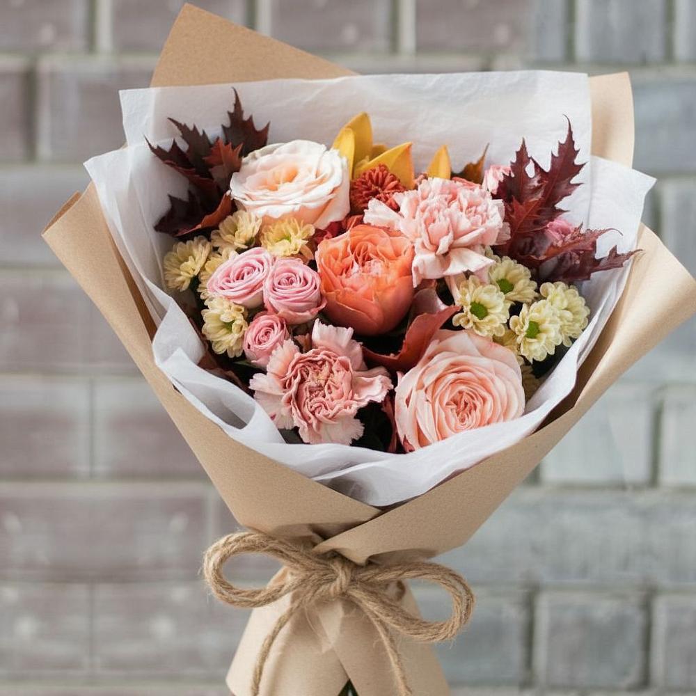 Букет цветов из: Гвоздики, Хризантемы и Розы в Фатеево