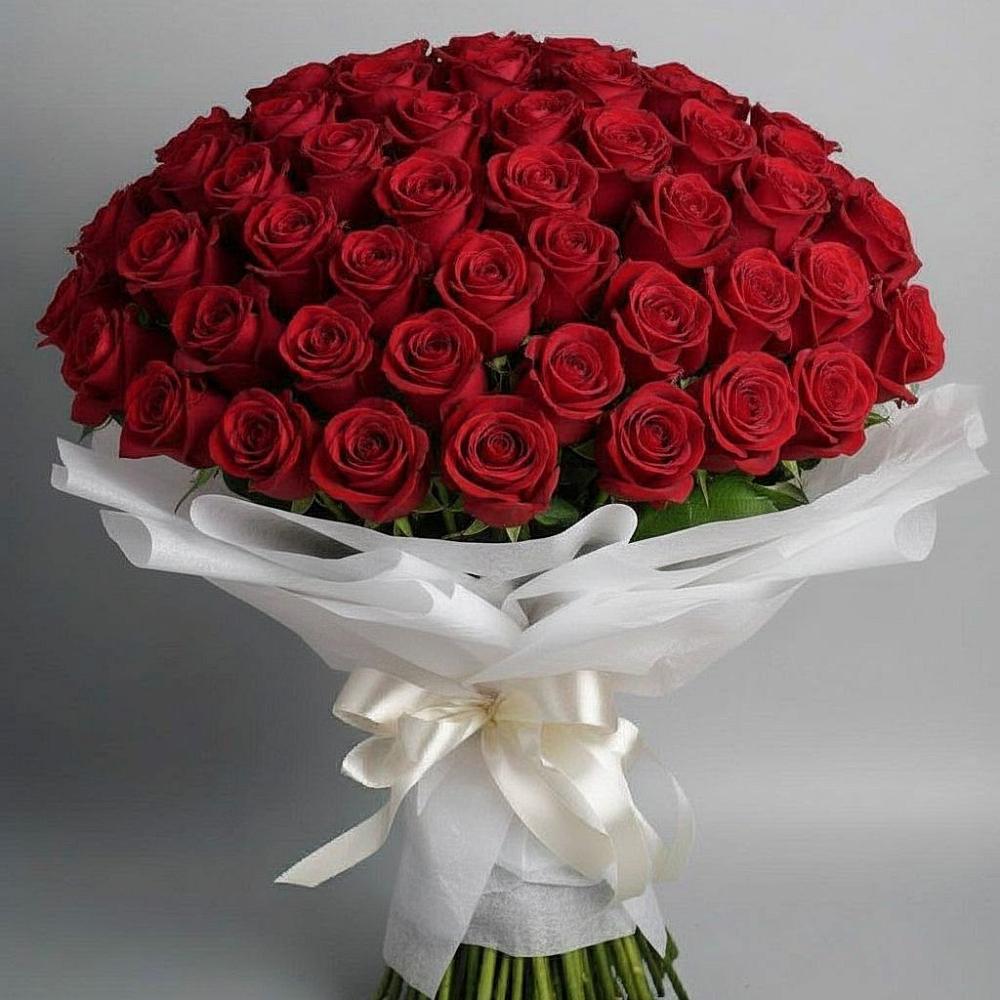 Букет 101 Красная роза Блэк Мэджик в Фатеево