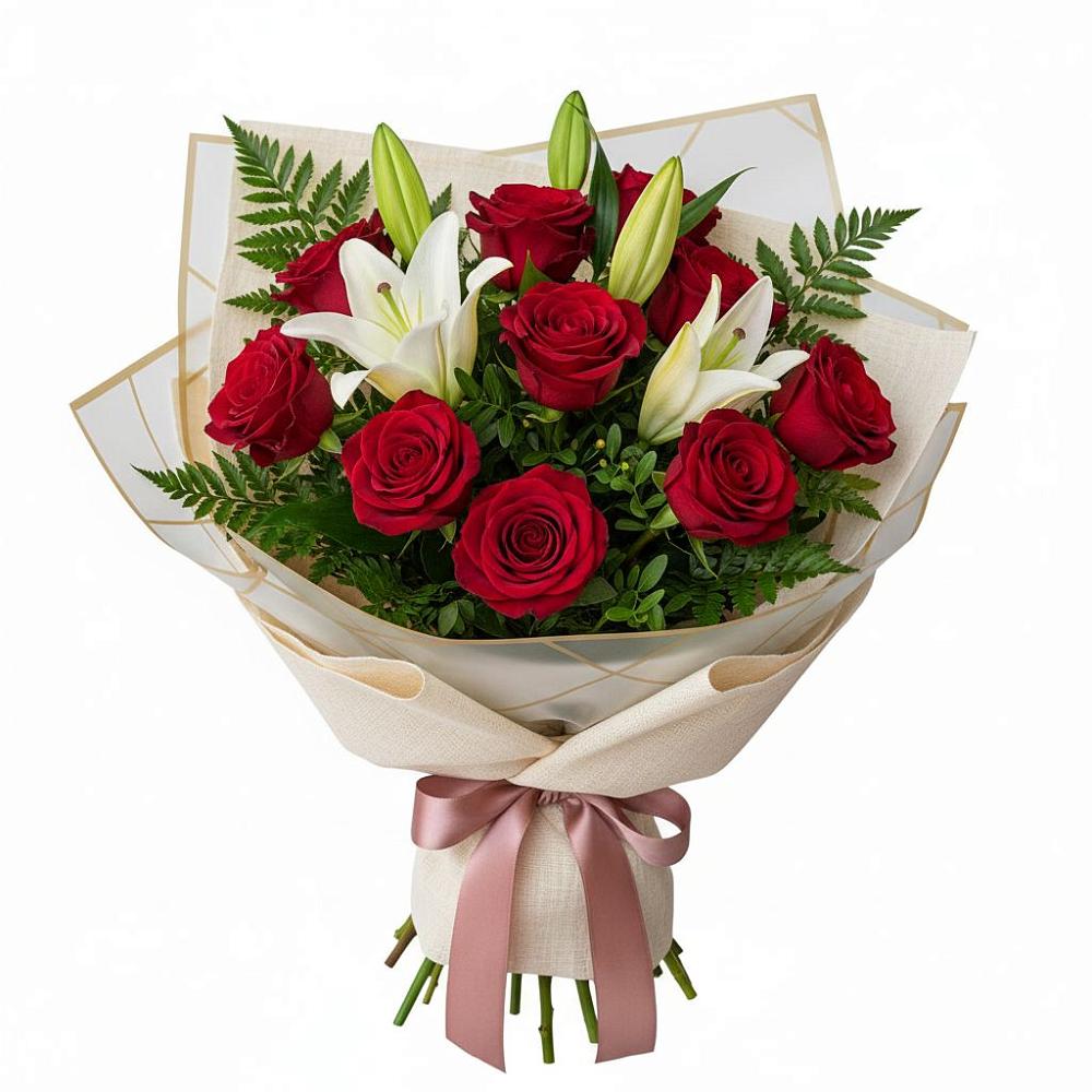 Букет цветов из: Лилии и Розы в Фатеево