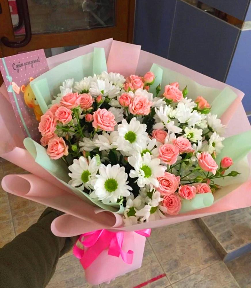 Букет цветов из: Розы и Хризантемы в Фатеево