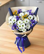Букет цветов из:  Розы, Ирисы и Хризантемы в Фатеево
