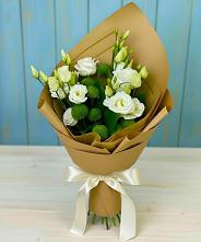 Букет цветов из:  Хризантемы и Лизиантусы #REPLACE_PRED# Фатеево