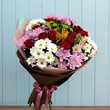 Букет цветов из:  Розы, Хризантемы и Альстромерии в Фатеево