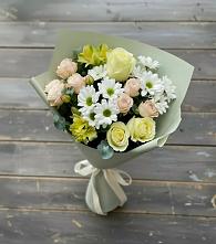 Букет цветов из:  Альстромерии, Розы и Хризантемы в Фатеево